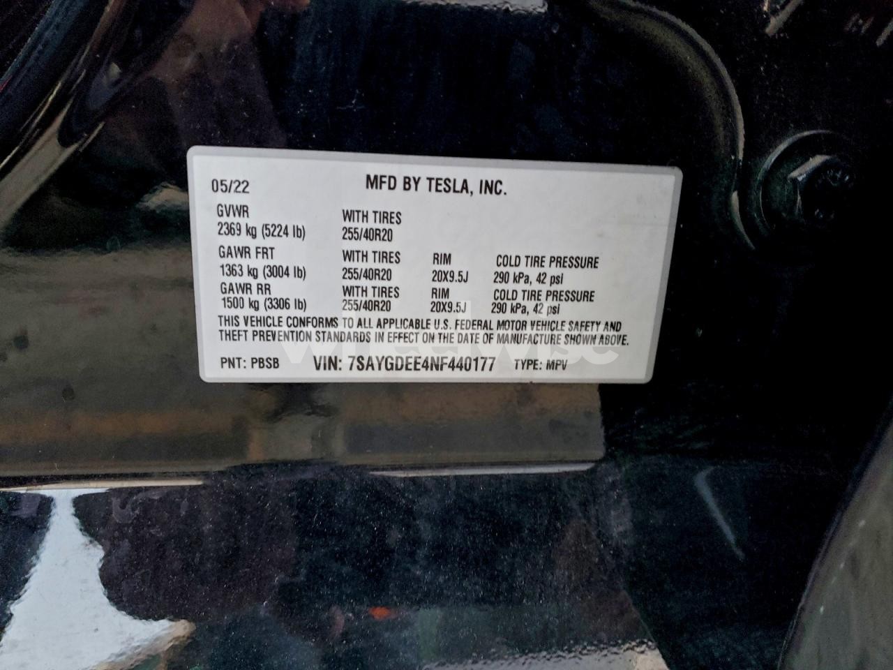 Photo 13 of 2022 TESLA MODEL Y (VIN 7SAYGDEE4NF440177)