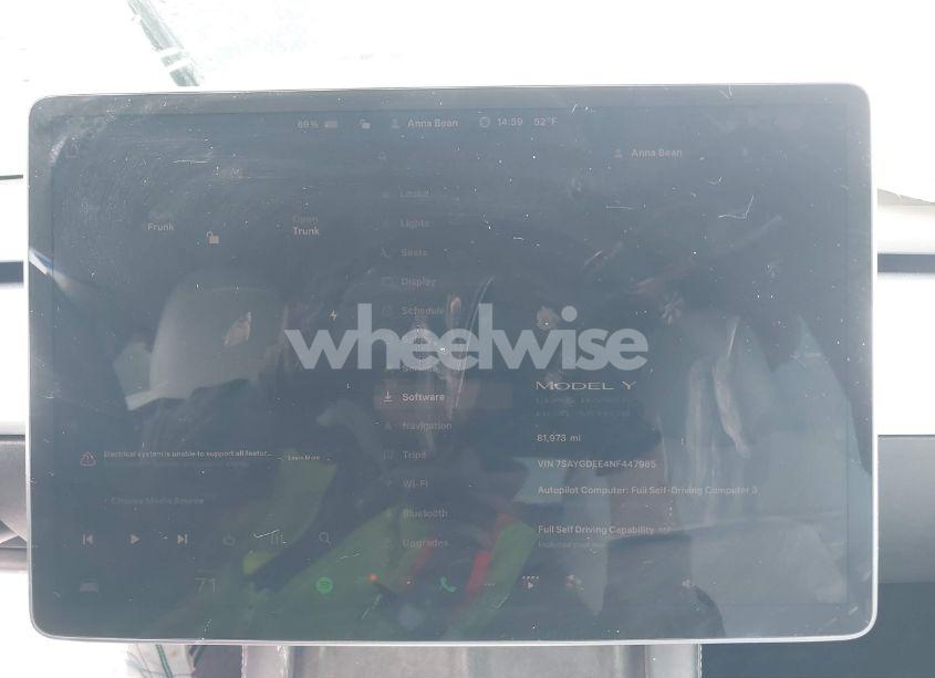 Photo 7 of 2022 Tesla Model Y LONG RANGE DUAL MOTOR ALL-WHEEL DRIVE (VIN 7SAYGDEE4NF447985)