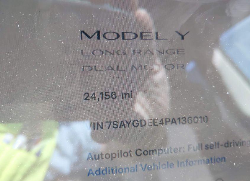Photo 15 of 2023 Tesla Model Y AWD/LONG RANGE DUAL MOTOR ALL-WHEEL DRIVE (VIN 7SAYGDEE4PA136010)
