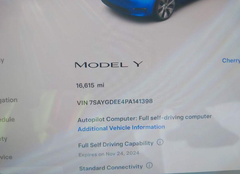 Photo 15 of 2023 Tesla Model Y AWD/LONG RANGE DUAL MOTOR ALL-WHEEL DRIVE (VIN 7SAYGDEE4PA141398)