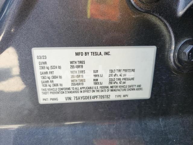 Photo 3 of 2023 TESLA MODEL Y (VIN 7SAYGDEE4PF709782)
