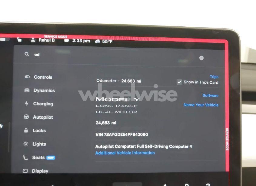 Photo 7 of 2023 Tesla Model Y AWD/LONG RANGE DUAL MOTOR ALL-WHEEL DRIVE (VIN 7SAYGDEE4PF842090)