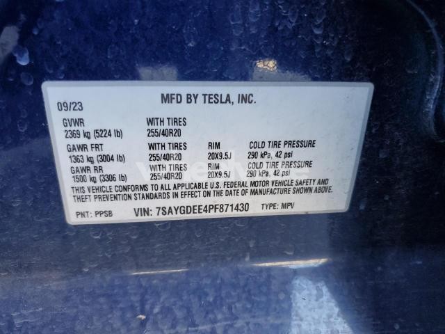 Photo 7 of 2023 TESLA MODEL Y (VIN 7SAYGDEE4PF871430)