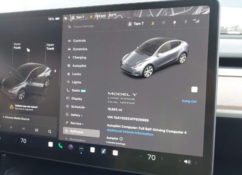 Photo 7 of 2023 Tesla Model Y AWD/LONG RANGE DUAL MOTOR ALL-WHEEL DRIVE (VIN 7SAYGDEE4PF926989)