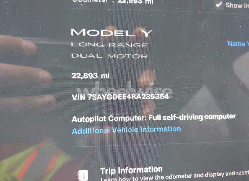 Photo 15 of 2024 Tesla Model Y LONG RANGE DUAL MOTOR ALL-WHEEL DRIVE (VIN 7SAYGDEE4RA235364)