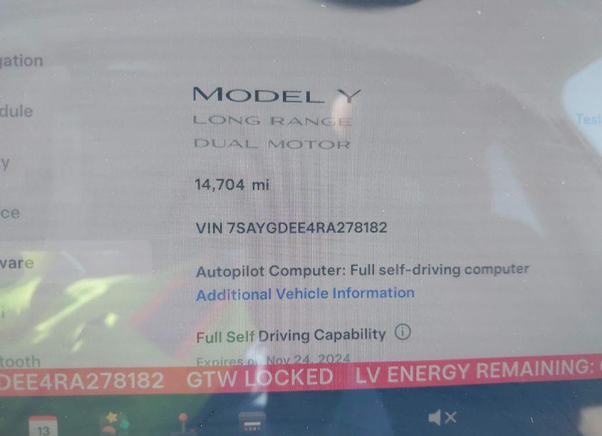Photo 7 of 2024 Tesla Model Y LONG RANGE DUAL MOTOR ALL-WHEEL DRIVE (VIN 7SAYGDEE4RA278182)