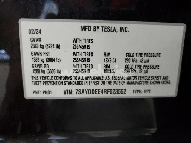 Photo 13 of 2024 TESLA MODEL Y (VIN 7SAYGDEE4RF023552)