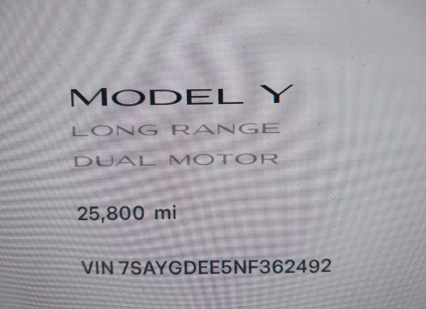 Photo 16 of 2022 Tesla Model Y LONG RANGE DUAL MOTOR ALL-WHEEL DRIVE (VIN 7SAYGDEE5NF362492)