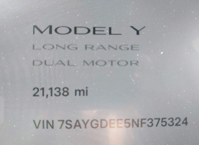 Photo 16 of 2022 Tesla Model Y LONG RANGE DUAL MOTOR ALL-WHEEL DRIVE (VIN 7SAYGDEE5NF375324)