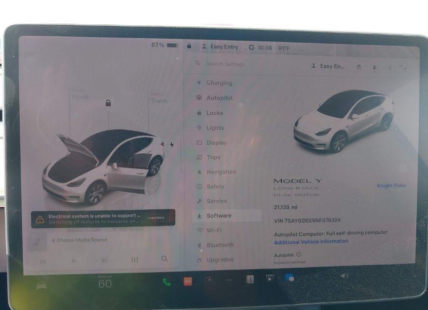 Photo 7 of 2022 Tesla Model Y LONG RANGE DUAL MOTOR ALL-WHEEL DRIVE (VIN 7SAYGDEE5NF375324)