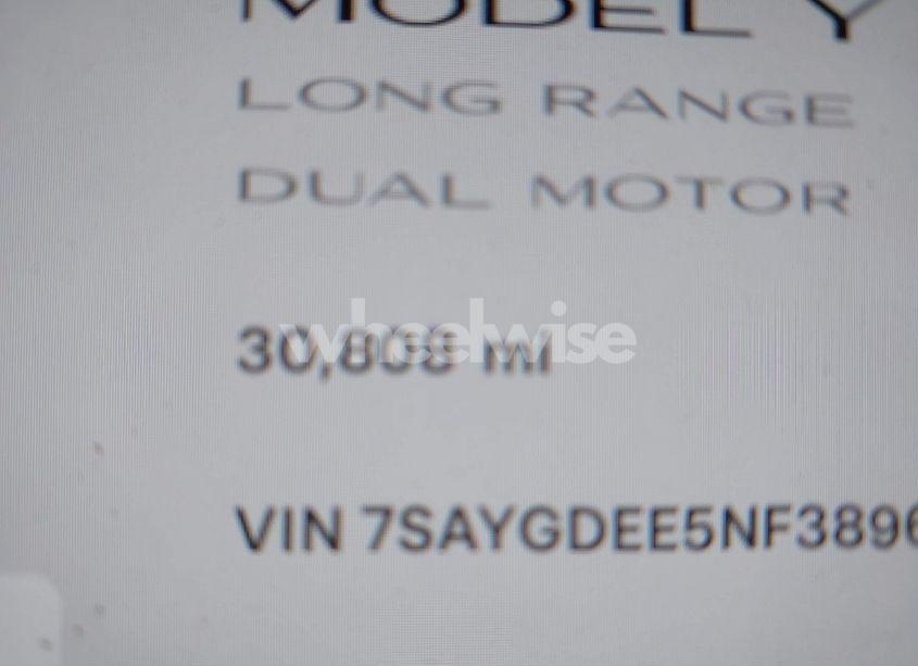 Photo 7 of 2022 Tesla Model Y LONG RANGE DUAL MOTOR ALL-WHEEL DRIVE (VIN 7SAYGDEE5NF389692)