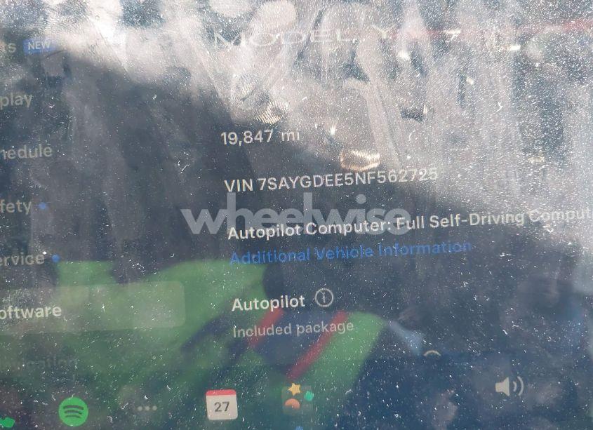 Photo 7 of 2022 Tesla Model Y LONG RANGE DUAL MOTOR ALL-WHEEL DRIVE (VIN 7SAYGDEE5NF562725)