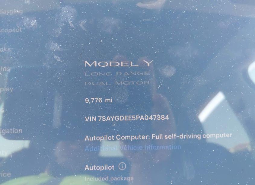Photo 7 of 2023 Tesla Model Y AWD/LONG RANGE DUAL MOTOR ALL-WHEEL DRIVE (VIN 7SAYGDEE5PA047384)