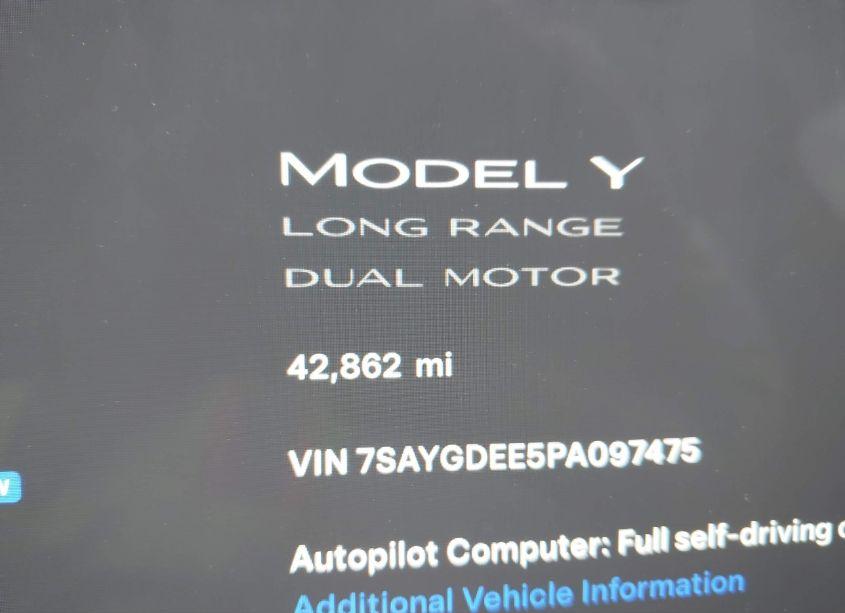 Photo 14 of 2023 Tesla Model Y AWD/LONG RANGE DUAL MOTOR ALL-WHEEL DRIVE (VIN 7SAYGDEE5PA097475)