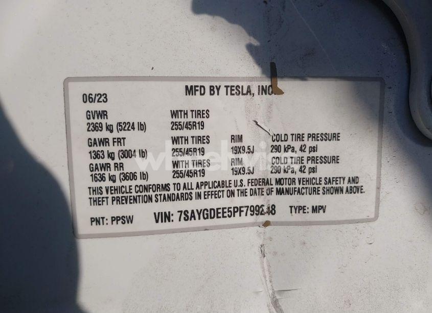 Photo 9 of 2023 Tesla Model Y AWD/LONG RANGE DUAL MOTOR ALL-WHEEL DRIVE (VIN 7SAYGDEE5PF799248)