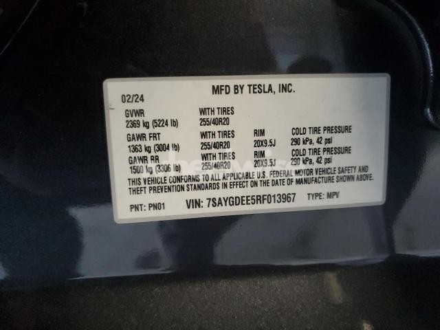 Photo 4 of 2024 TESLA MODEL Y (VIN 7SAYGDEE5RF013967)