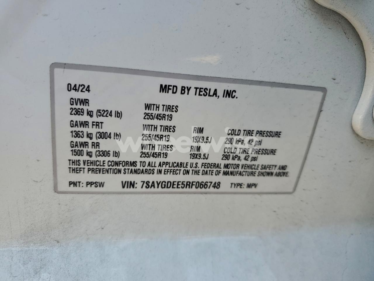 Photo 13 of 2024 TESLA MODEL Y (VIN 7SAYGDEE5RF066748)