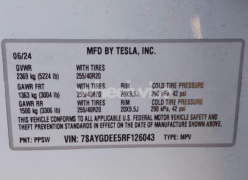 Photo 9 of 2024 Tesla Model Y LONG RANGE DUAL MOTOR ALL-WHEEL DRIVE (VIN 7SAYGDEE5RF126043)