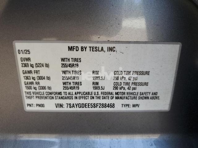 Photo 9 of 2025 TESLA MODEL Y (VIN 7SAYGDEE5SF288468)