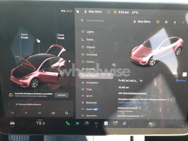 Photo 2 of 2023 TESLA MODEL Y (VIN 7SAYGDEE6PA080958)