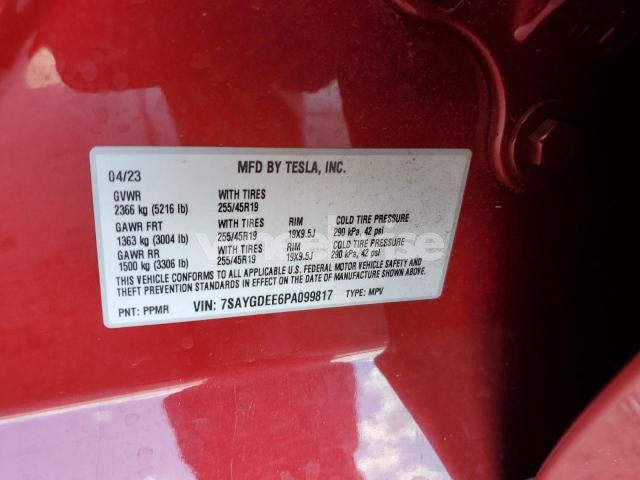 Photo 6 of 2023 TESLA MODEL Y (VIN 7SAYGDEE6PA099817)
