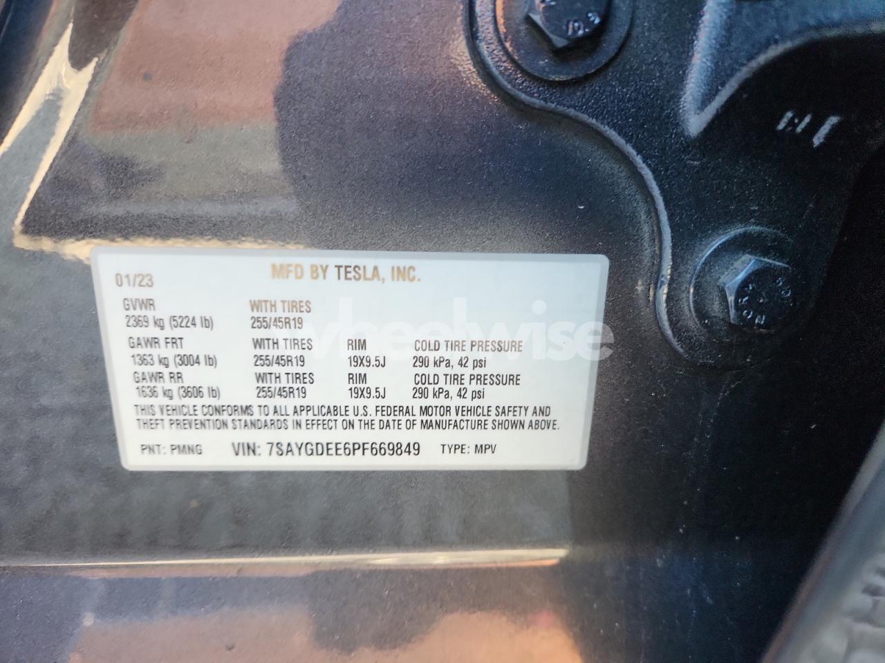 Photo 12 of 2023 TESLA MODEL Y (VIN 7SAYGDEE6PF669849)