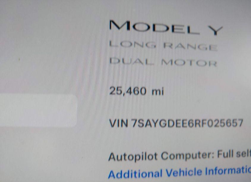 Photo 16 of 2024 Tesla Model Y LONG RANGE DUAL MOTOR ALL-WHEEL DRIVE (VIN 7SAYGDEE6RF025657)