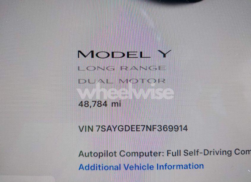 Photo 14 of 2022 Tesla Model Y LONG RANGE DUAL MOTOR ALL-WHEEL DRIVE (VIN 7SAYGDEE7NF369914)