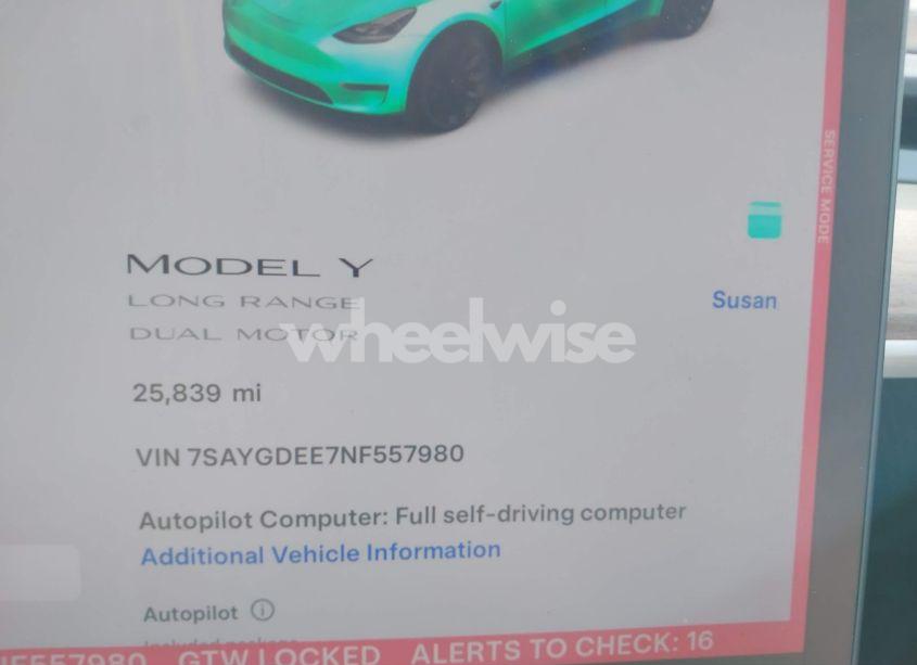 Photo 7 of 2022 Tesla Model Y LONG RANGE DUAL MOTOR ALL-WHEEL DRIVE (VIN 7SAYGDEE7NF557980)
