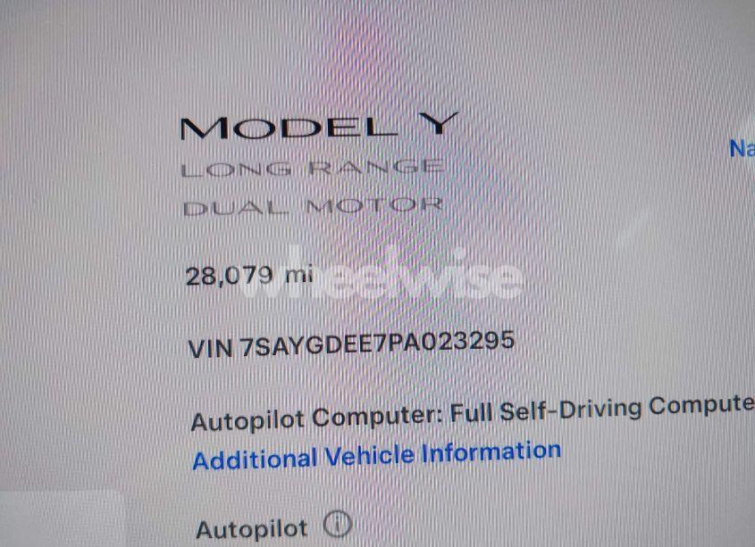 Photo 15 of 2023 Tesla Model Y AWD/LONG RANGE DUAL MOTOR ALL-WHEEL DRIVE (VIN 7SAYGDEE7PA023295)