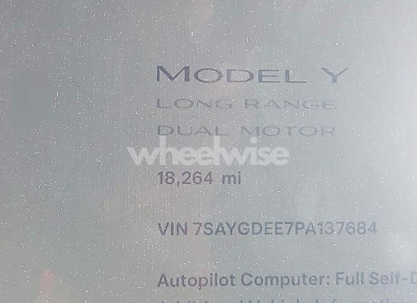Photo 15 of 2023 Tesla Model Y AWD/LONG RANGE DUAL MOTOR ALL-WHEEL DRIVE (VIN 7SAYGDEE7PA137684)
