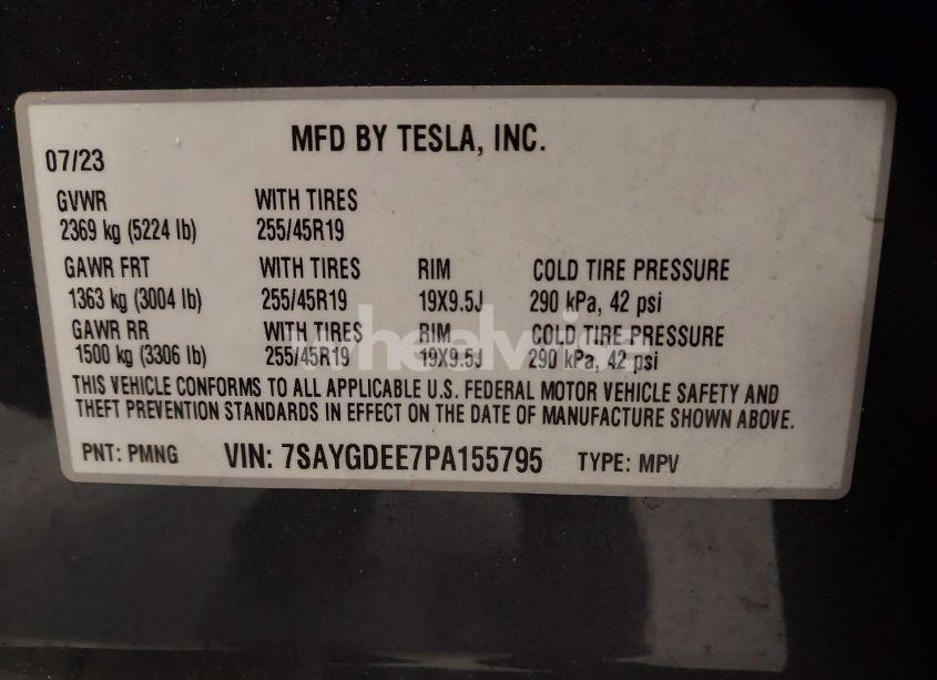 Photo 9 of 2023 Tesla Model Y AWD/LONG RANGE DUAL MOTOR ALL-WHEEL DRIVE (VIN 7SAYGDEE7PA155795)