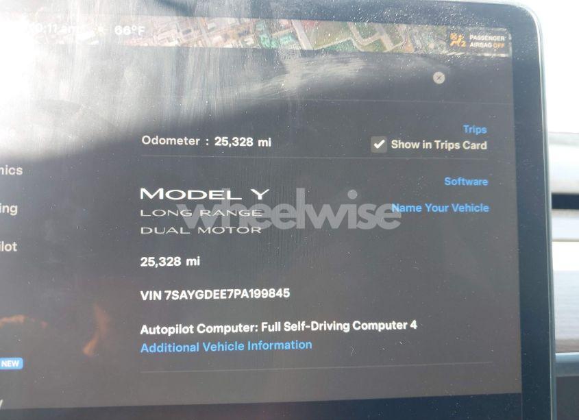 Photo 7 of 2023 Tesla Model Y AWD/LONG RANGE DUAL MOTOR ALL-WHEEL DRIVE (VIN 7SAYGDEE7PA199845)