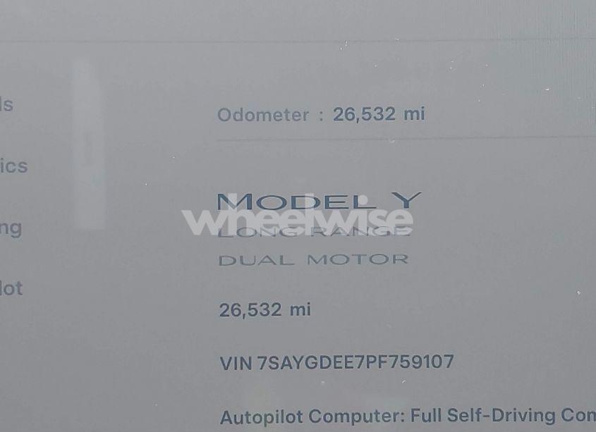 Photo 14 of 2023 Tesla Model Y AWD/LONG RANGE DUAL MOTOR ALL-WHEEL DRIVE (VIN 7SAYGDEE7PF759107)