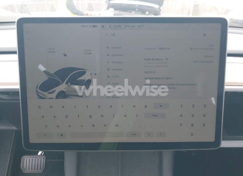 Photo 17 of 2023 Tesla Model Y AWD/LONG RANGE DUAL MOTOR ALL-WHEEL DRIVE (VIN 7SAYGDEE7PF759107)