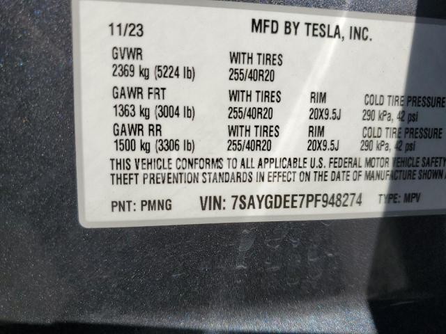 Photo 4 of 2023 TESLA MODEL Y (VIN 7SAYGDEE7PF948274)