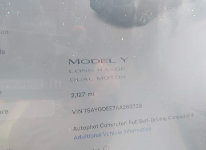Photo 7 of 2024 Tesla Model Y LONG RANGE DUAL MOTOR ALL-WHEEL DRIVE (VIN 7SAYGDEE7RA263739)