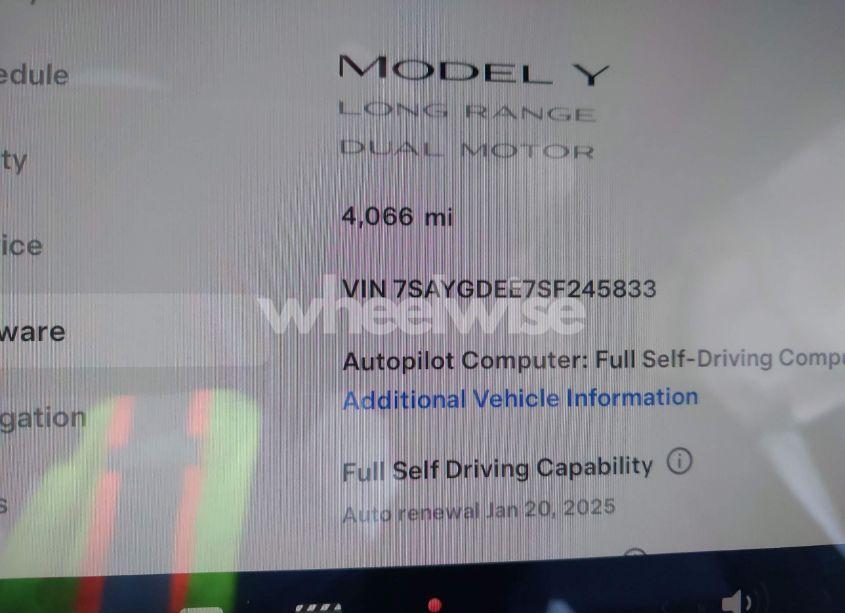 Photo 16 of 2025 Tesla Model Y LONG RANGE DUAL MOTOR ALL-WHEEL DRIVE (VIN 7SAYGDEE7SF245833)
