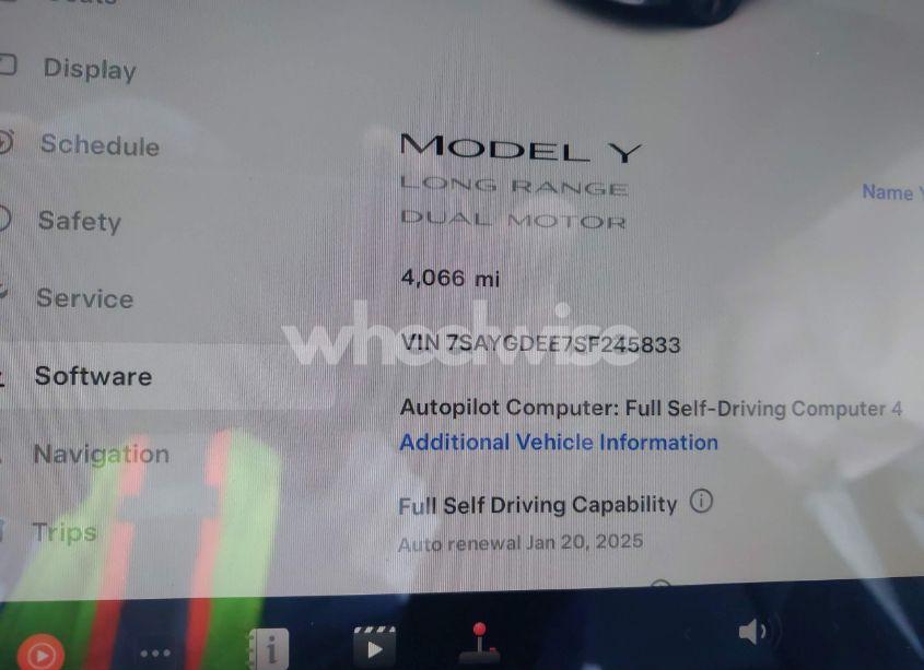 Photo 7 of 2025 Tesla Model Y LONG RANGE DUAL MOTOR ALL-WHEEL DRIVE (VIN 7SAYGDEE7SF245833)