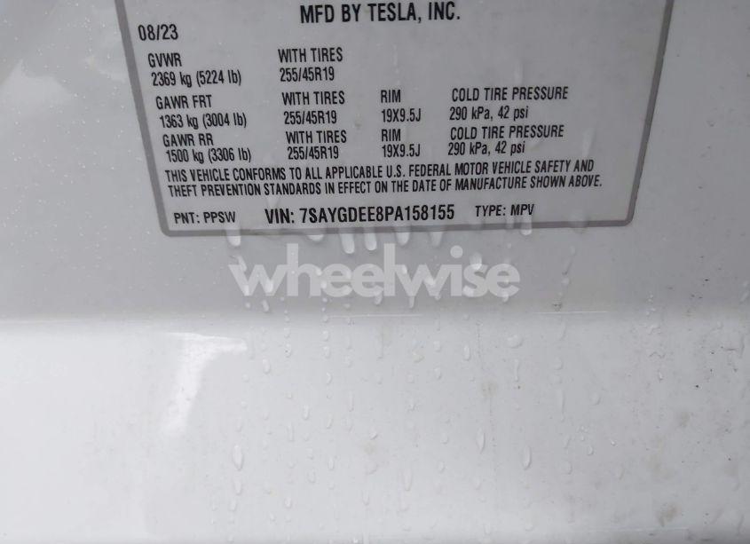 Photo 9 of 2023 Tesla Model Y AWD/LONG RANGE DUAL MOTOR ALL-WHEEL DRIVE (VIN 7SAYGDEE8PA158155)