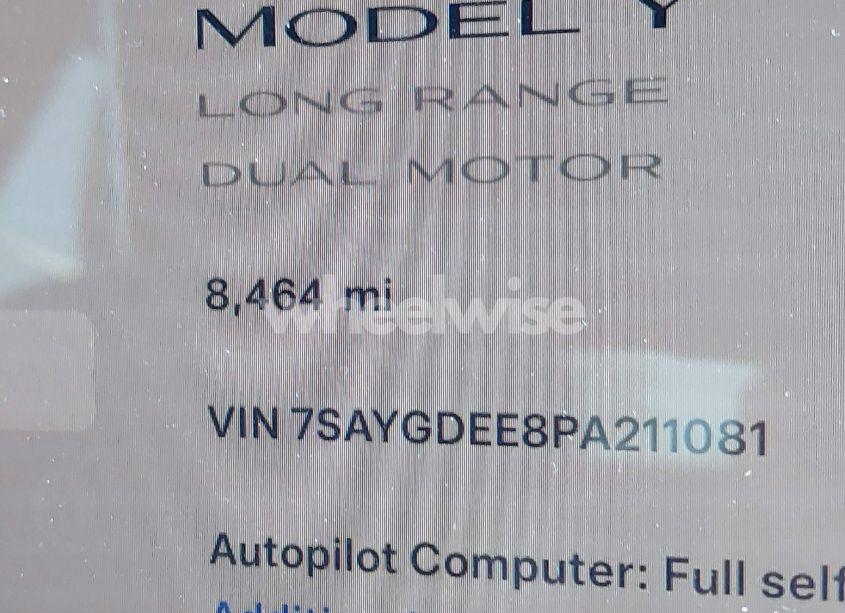 Photo 15 of 2023 Tesla Model Y AWD/LONG RANGE DUAL MOTOR ALL-WHEEL DRIVE (VIN 7SAYGDEE8PA211081)