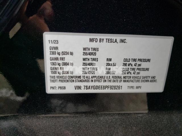 2023 TESLA MODEL Y (VIN 7SAYGDEE8PF928261) main photo