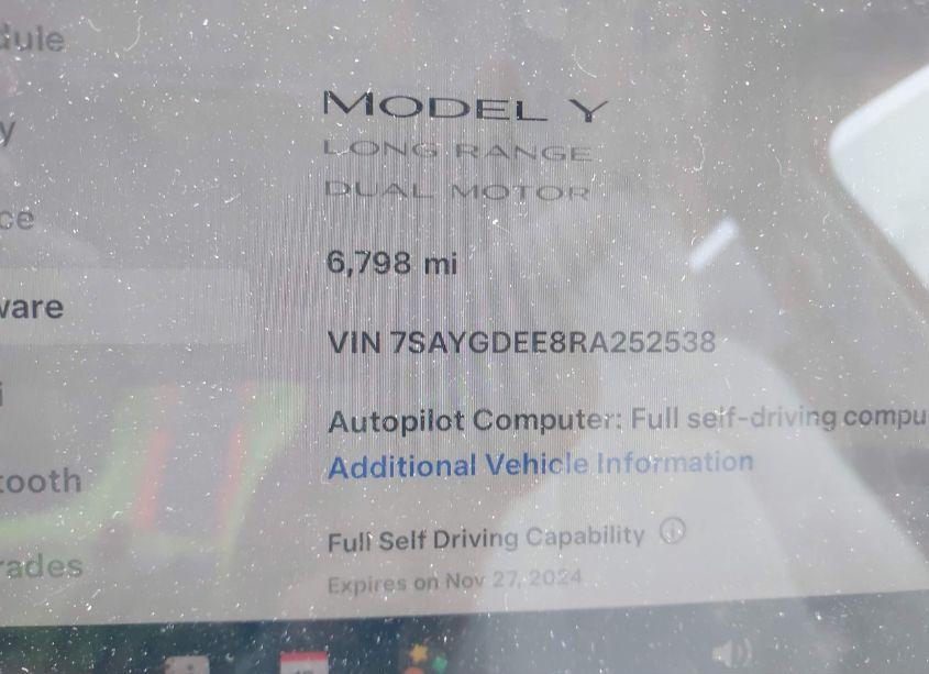 Photo 15 of 2024 Tesla Model Y LONG RANGE DUAL MOTOR ALL-WHEEL DRIVE (VIN 7SAYGDEE8RA252538)