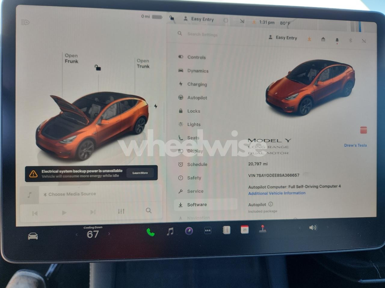 Photo 9 of 2025 TESLA MODEL Y (VIN 7SAYGDEE8SA366657)