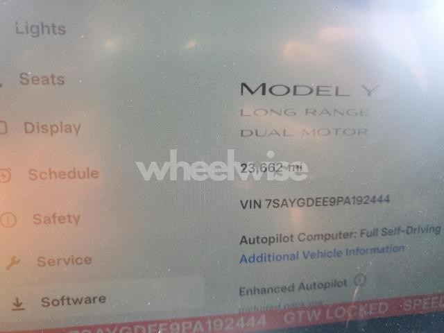 Photo 3 of 2023 TESLA MODEL Y (VIN 7SAYGDEE9PA192444)
