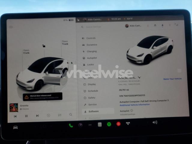 Photo 2 of 2023 TESLA MODEL Y (VIN 7SAYGDEE9PF583113)