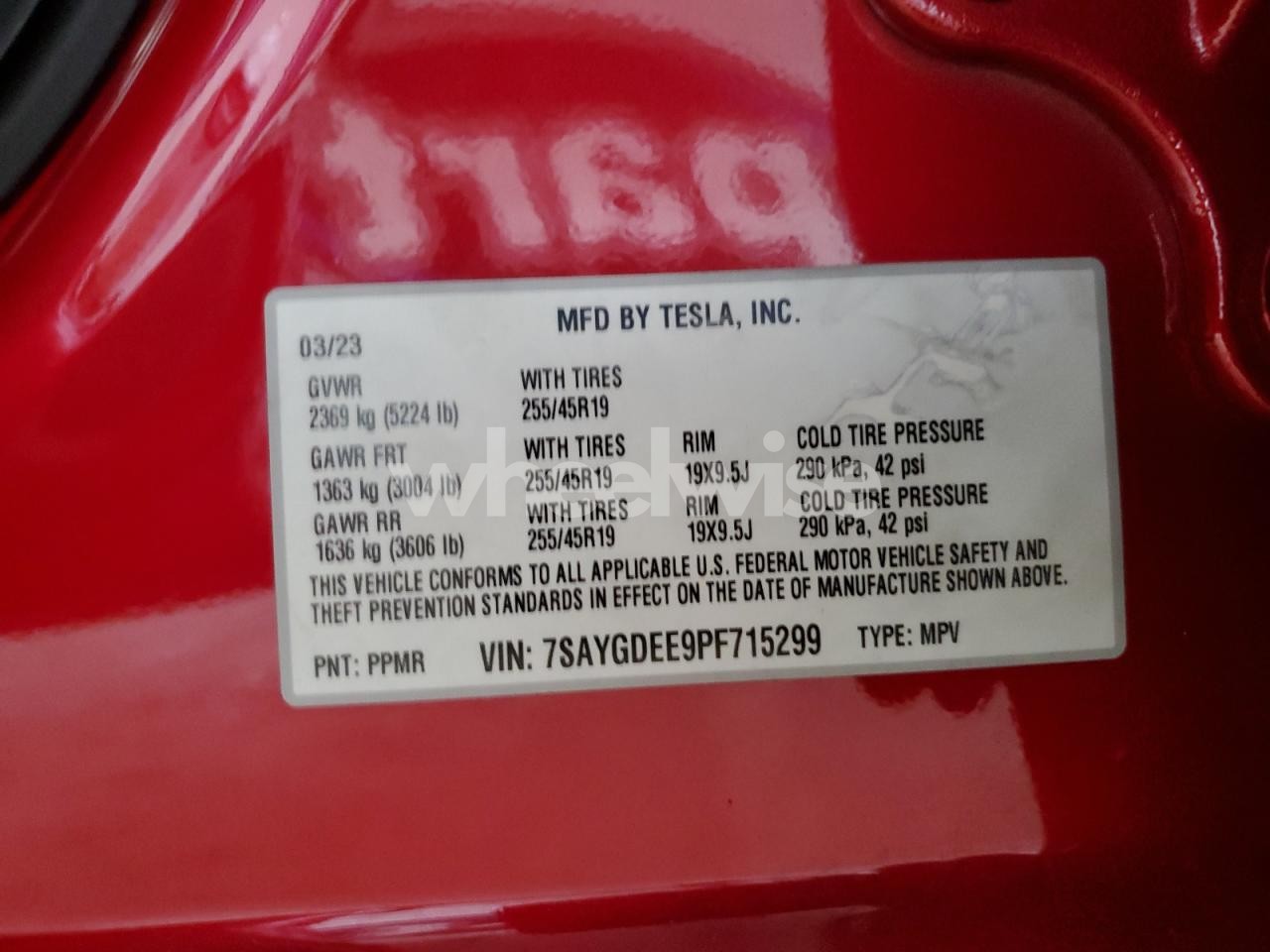 Photo 13 of 2023 TESLA MODEL Y (VIN 7SAYGDEE9PF715299)