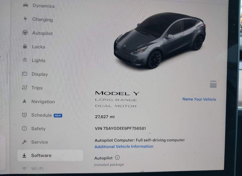 Photo 7 of 2023 Tesla Model Y AWD/LONG RANGE DUAL MOTOR ALL-WHEEL DRIVE (VIN 7SAYGDEE9PF756581)