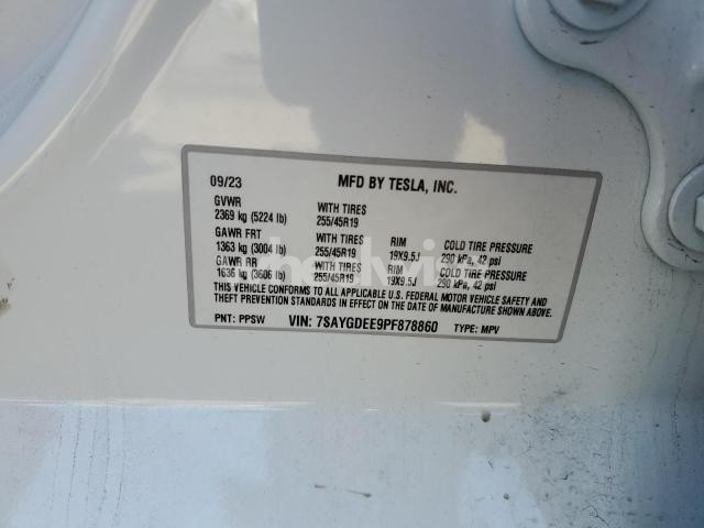 Photo 7 of 2023 TESLA MODEL Y (VIN 7SAYGDEE9PF878860)