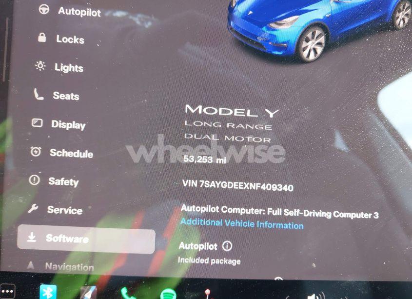 Photo 7 of 2022 Tesla Model Y LONG RANGE DUAL MOTOR ALL-WHEEL DRIVE (VIN 7SAYGDEEXNF409340)